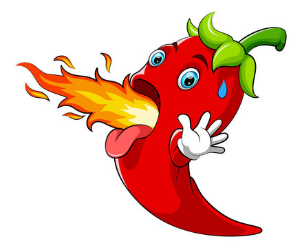 Hot chili cartoon character
