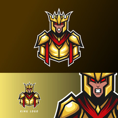 angry king sport esport logo template gold war uniform