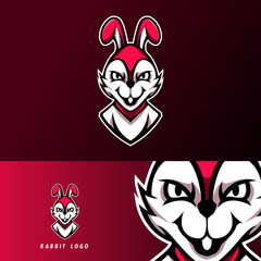 white rabbit mascot sport esport logo template
