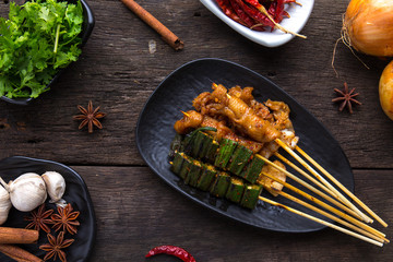 Maha set on a black plate