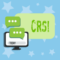 Conceptual hand writing showing Crs. Business photo text Comanalysis reporting standard for sharing tax financial information