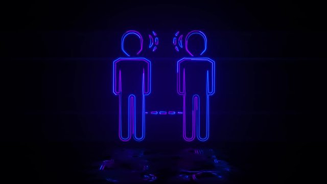 Telepathy in neon effect mp4 video on dark background