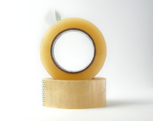  transparent adhesive tape on a white background