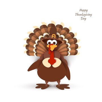 Thanksgiving turkey, a traditional Thanks giving symbol. Isolated stylized image on a white background. Vector illustration of ers10