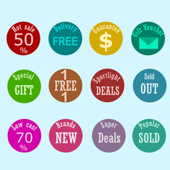 Sale and promotion on sticker tag vector illustration.