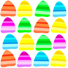 Marmalade set colorfull seamlees. Jelly fruit candy pattern. Vector illustration of sweet striped colorfull marmalade. Sweet jelly background