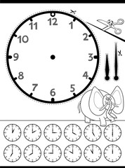 clock face educational worksheet for kids