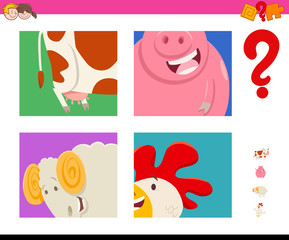 guess cartoon farm animals game for children