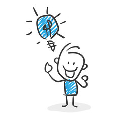 Stickman Blue: Idea, bulb. (Nr. 8)	