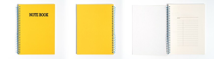 Fototapeta premium yellow notebook on white background with clipping path - Image