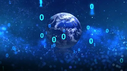 Binary code globe.Digital Earth.Information globe - Powered by Adobe