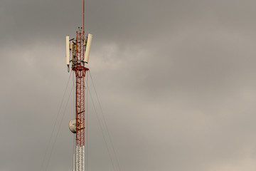 Antennas-digital large bright against the sky