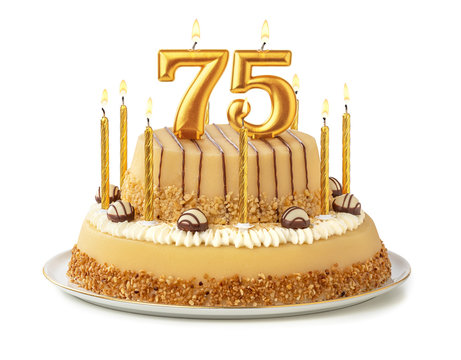 Festliche Torte mit goldenen Kerzen - Nummer 75
