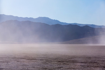 Dust storm on the playa in the Black Rock desert