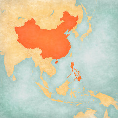 Map of East Asia - China and Philippines