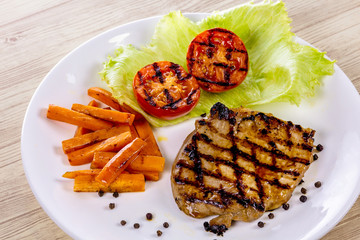 Pork steak for lunch
