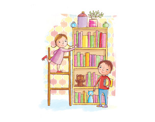 Children between books