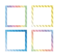 Fototapeta na wymiar Square frames with gradient bright stripped pattern. Vector illustration