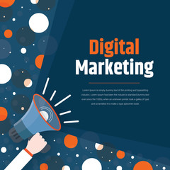 Digital marketing, digital technologies concept.