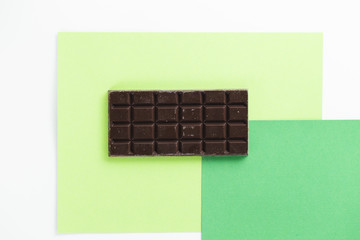 Top view milk chocolate block