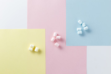 Variety of colours with marshmallows