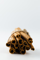 Close-up front view cinnamon sticks
