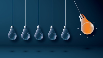 Light bulb banner concept Idea Innovation