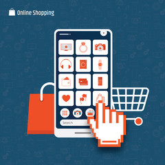  Purchase in internet shopping on smartphone. 