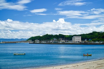 Fototapeta na wymiar 金田漁港からの景色