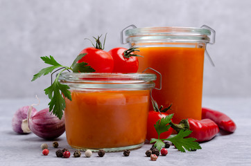 Homemade canned red sauce