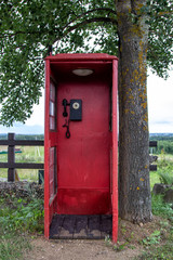 Old street phone booth Soviet times