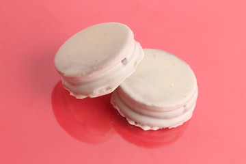 Chocolate cakes and dulce de leche, typical in Argentina. called Alfajores