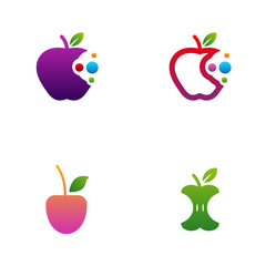 Set of Concept design Apple logo vector. Colorful apple logo template. Vector Illustration