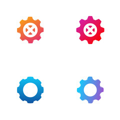Set of Concept design Gear logo vector. Gear logo template. Vector Illustration