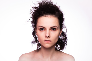 beautiful young curly girl portrait