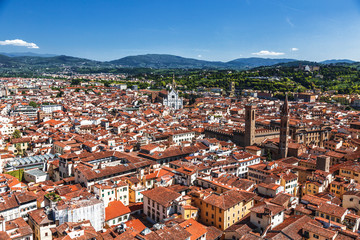 Top view of Florence from Santa Maria del Fiore Cathedral, Florence, Italy