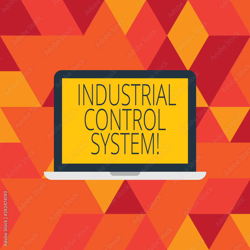 Poster word writing text industrial control system. business concept for integration of hardware and softwa