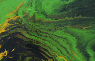abstract marbleized effect background. green and black creative colors