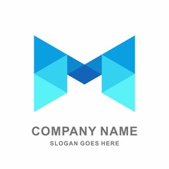 Monogram Letter M Geometric Triangle Arrow Technology Computer Business Company Stock Vector Logo Design Template