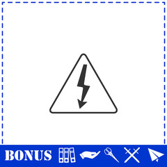 High voltage icon flat