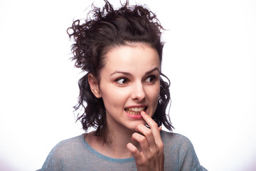 beautiful young curly girl portrai