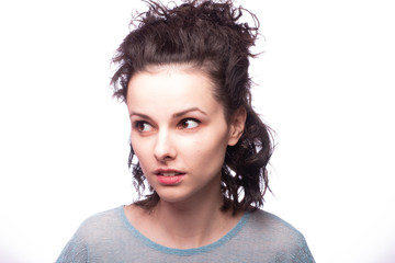  beautiful young curly girl portrait