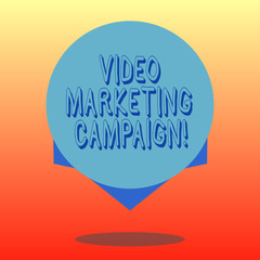 Handwriting text Video Marketing Campaign. Concept meaning Assessing the benefit of digital campaign Blank Color Circle Floating photo with Shadow and Design at the Edge