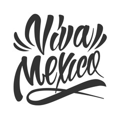 Obraz premium Festive calligraphic Viva Mexico lettering