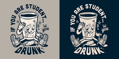 Vintage college funny label