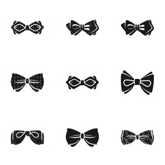 Ceremony bow tie icon set. Simple set of 9 ceremony bow tie vector icons for web design isolated on white background
