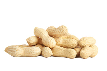 Peanuts in shell isolated on white background