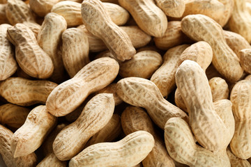 Background of peanuts in shell