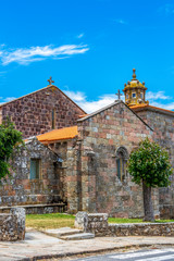 Fototapeta premium Church of Santa Maria das Areas in Fisterra, Finisterre or the End of the Earth, in A Coruna Province, Galicia, Spain on the Way of St. James, Camino de Santiago
