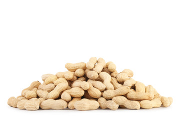 Peanuts in shell isolated on white background
